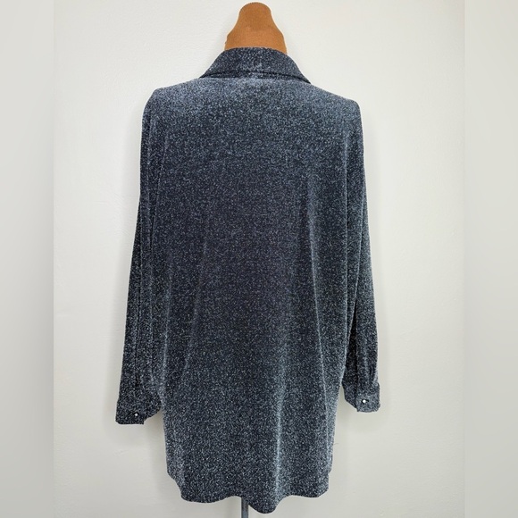 Vintage Karen Kane Metallic Stretchy Two Piece Set Tank Top and Cardigan XL/L - Picture 3 of 17